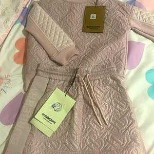 Burberry Pastel pink sweater and skirt set